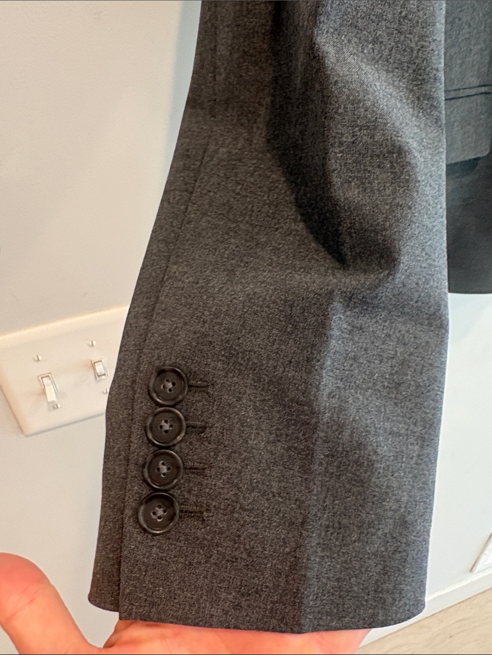 Ann Taylor Gray Single-Button Tailored Blazer ptp 22 length 26 - Picture 4 of 6